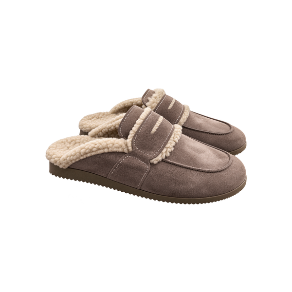 Sabot Donna in Camoscio con Interno PELLICCIA - TORTORA ART 90