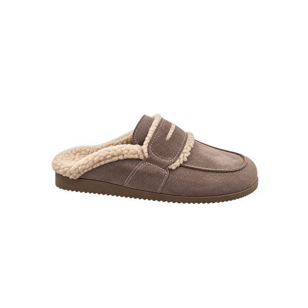 Sabot Donna in Camoscio con Interno PELLICCIA - TORTORA ART 90