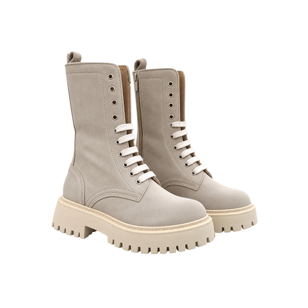 Anfibi in camoscio con Suola Carrarmato – BEIGE ART.3000