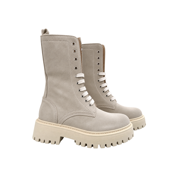 Anfibi in camoscio con Suola Carrarmato – BEIGE ART.3000