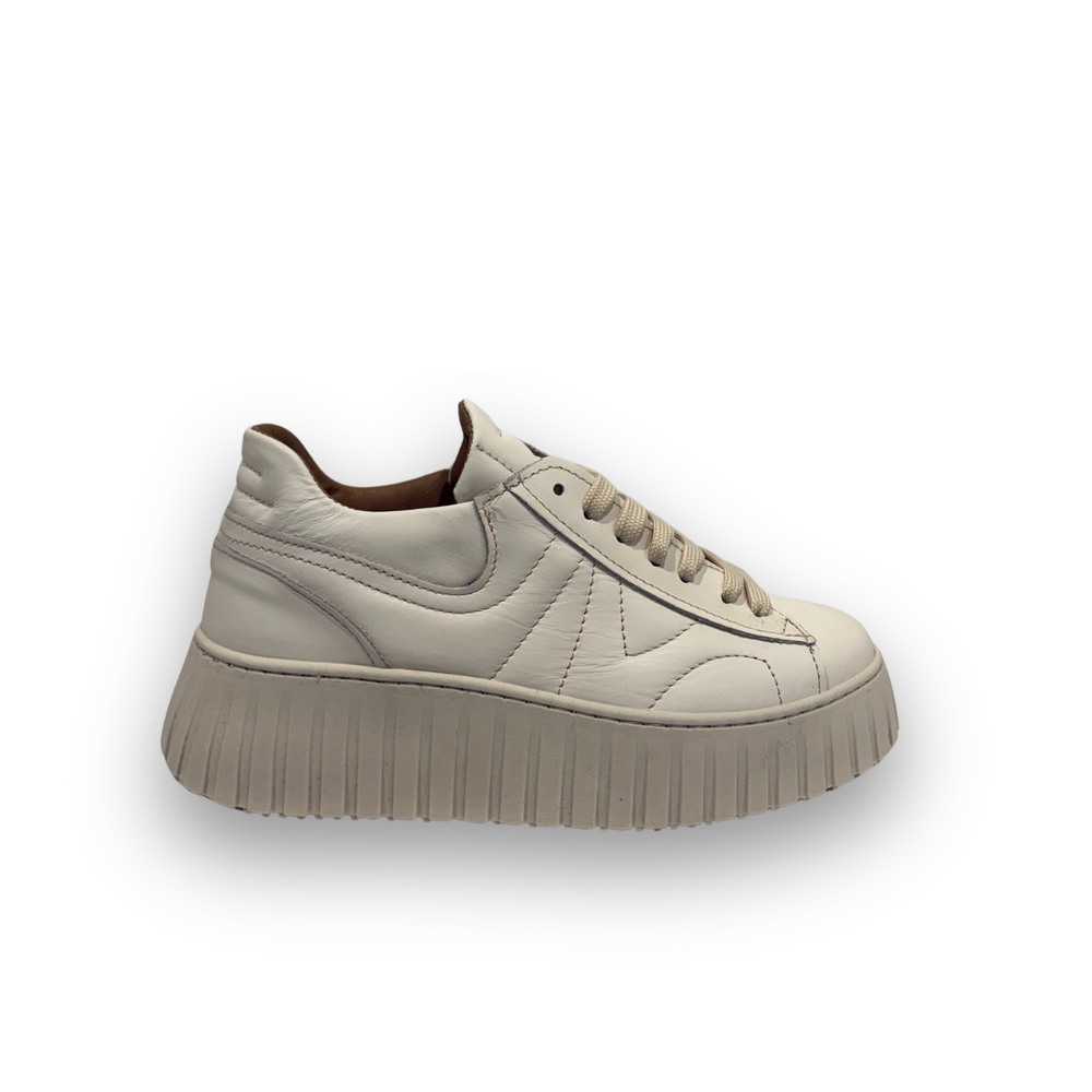 Sneaker platform in Pelle  – Latte ART.64