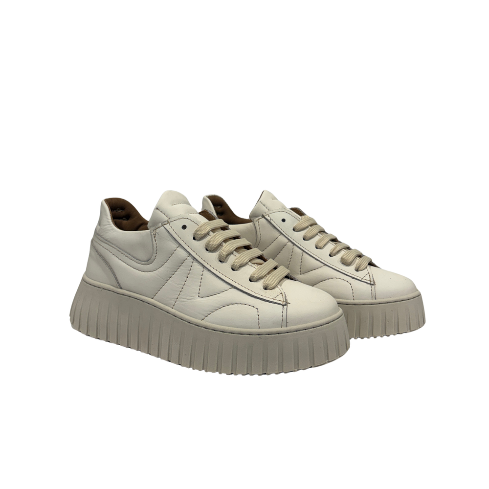 Sneaker platform in Pelle  – Latte ART.64