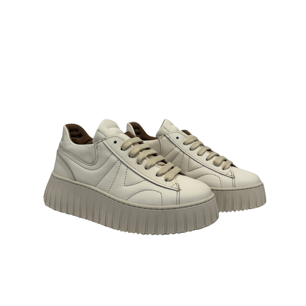 Sneaker platform in Pelle  – Latte ART.64