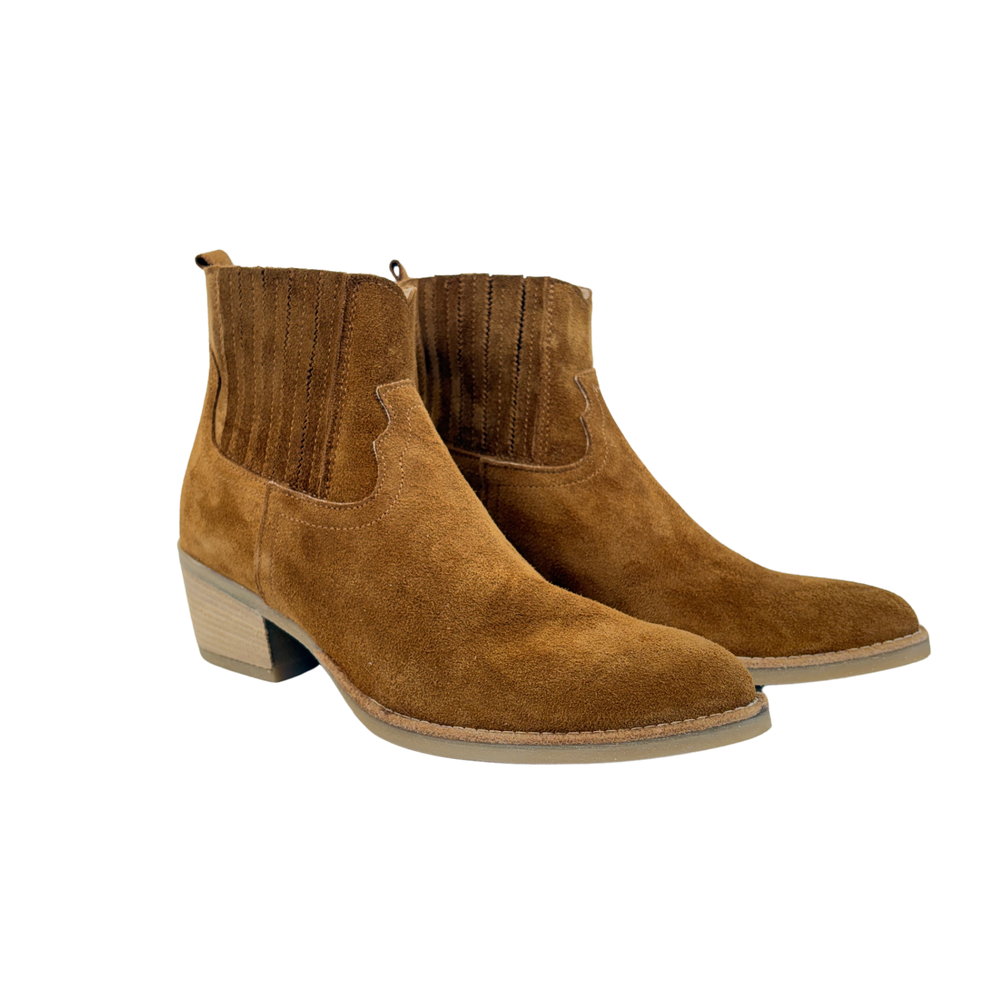 Stivaletto Texano in Camoscio – Tabacco ART.8