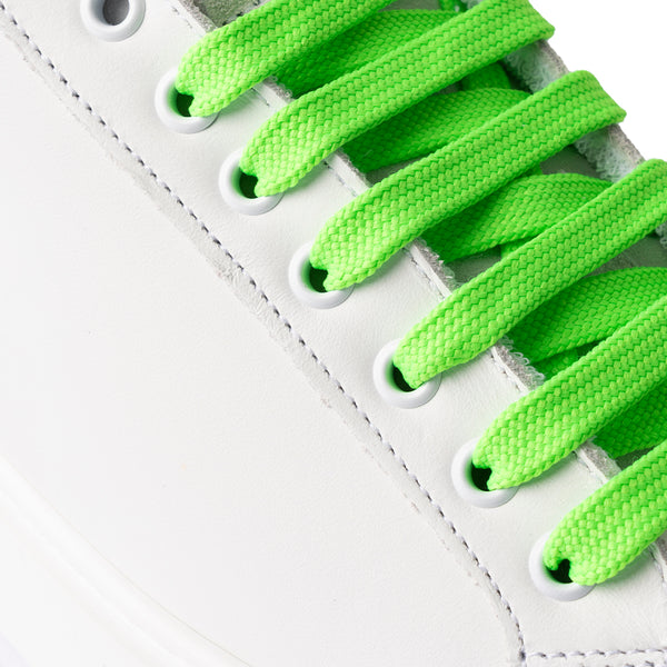 Sneakers in Pelle con Dettagli Fluo – Bianco