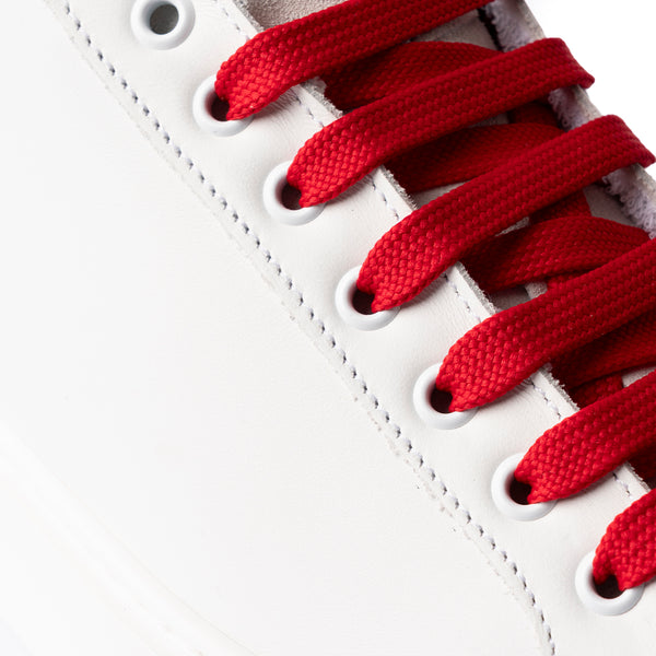 Sneakers in Pelle con Dettagli a Contrasto – Bianco