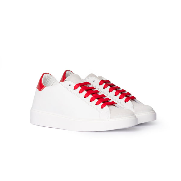 Sneakers in Pelle con Dettagli a Contrasto – Bianco