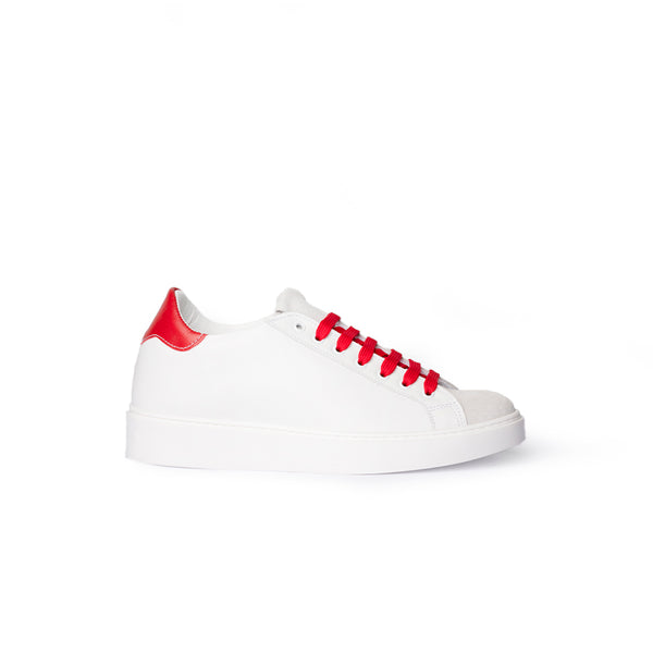 Sneakers in Pelle con Dettagli a Contrasto – Bianco