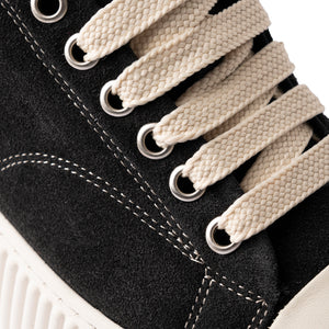 Sneakers in Camoscio con Suola Alta a Coste – Colore Nero