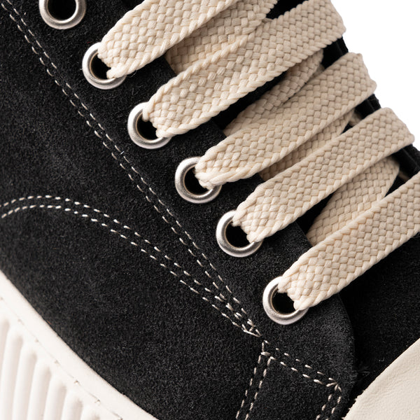 Sneakers in Camoscio con Suola Alta a Coste – Colore Nero