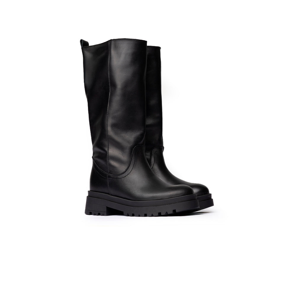 Stivali Alti in pelle – Nero
