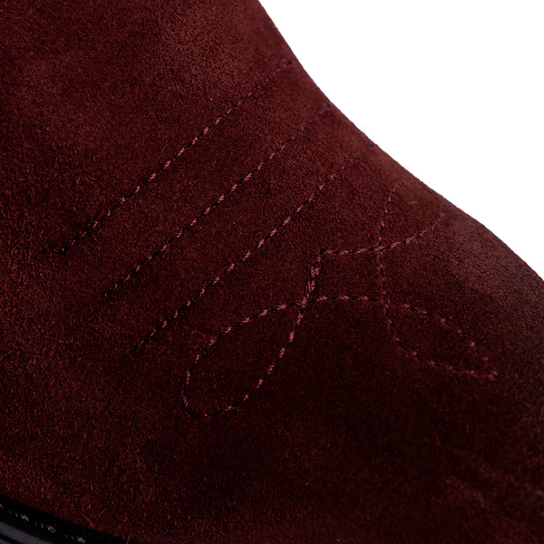 Stivale Texano in Camoscio Bordeaux con Frange – Bordeaux