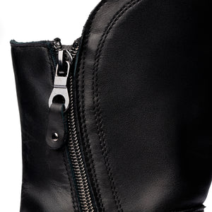 Stivaletti Chunky con Doppia Zip Laterale – Nero