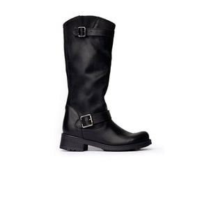 Stivale Biker con Doppia Fibbia – Nero
