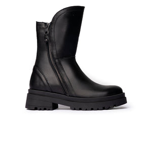 Stivaletto Biker con Doppia Zip – Nero