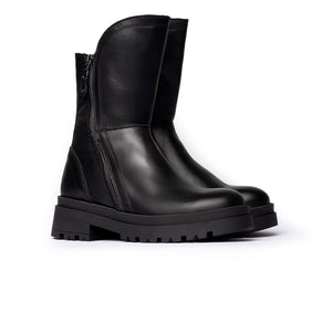 Stivaletto Biker con Doppia Zip – Nero