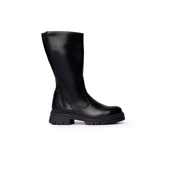 Stivale in Ecopelle con Zip Laterale – Nero