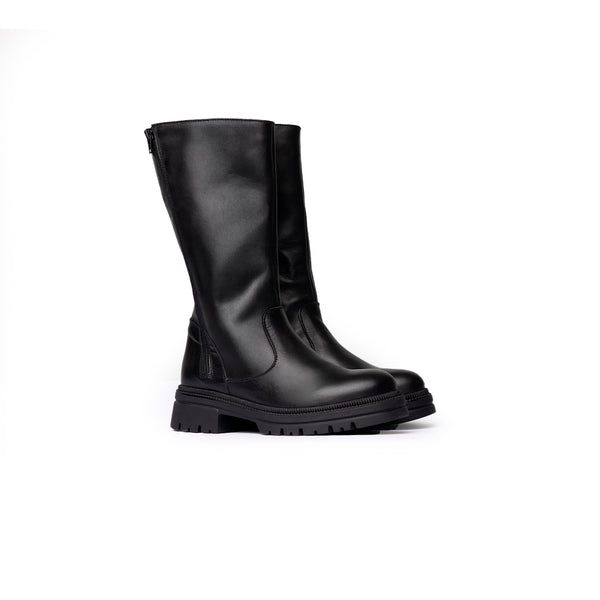 Stivale in Ecopelle con Zip Laterale – Nero