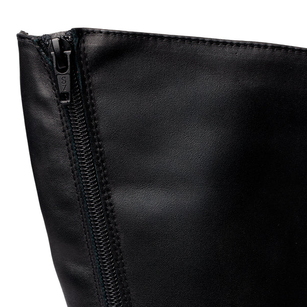 Stivale in Ecopelle con Zip Laterale – Nero