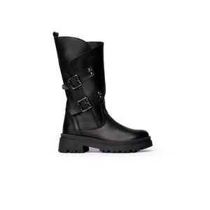 Stivale Biker con Zip Laterale – Nero