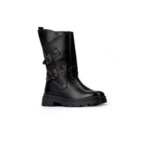 Stivale Biker con Zip Laterale – Nero