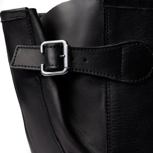 Stivale Biker Nero con Doppia Fibbia – Nero
