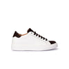 Sneaker in Pelle Bianca e Camoscio Marrone con Suola Bianca – Bianco/Marrone