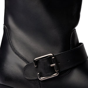 Stivale Biker con Fibbie Laterali – Nero
