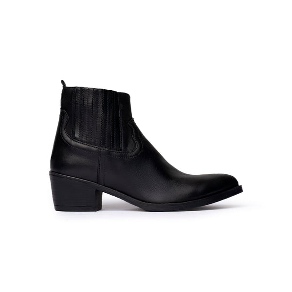 Stivaletti Texani in Pelle Nera – Nero