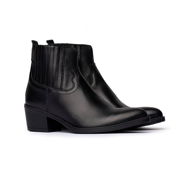 Stivaletti Texani in Pelle Nera – Nero