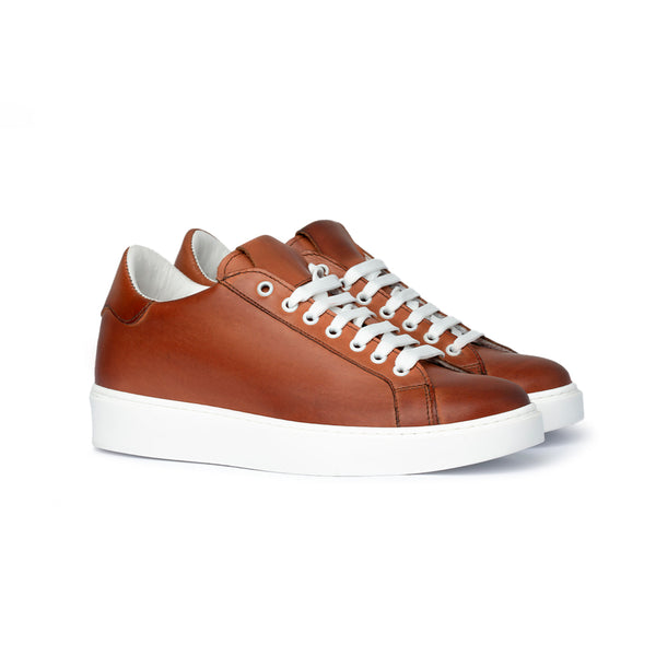 Sneaker in pelle marrone Uomo