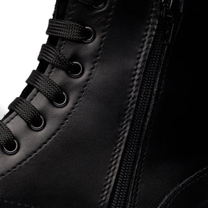 Anfibi con Platform Alta e Lacci – Nero