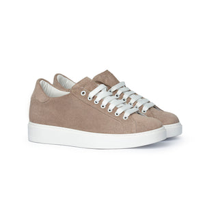 Sneaker in suede taupe Uomo