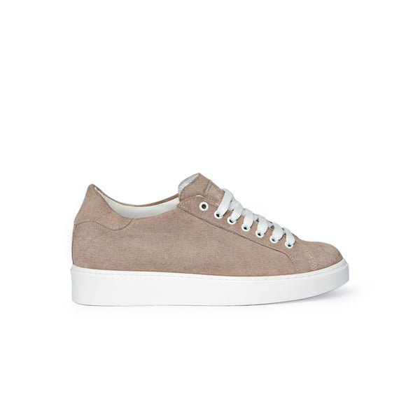 Sneaker in suede taupe Uomo