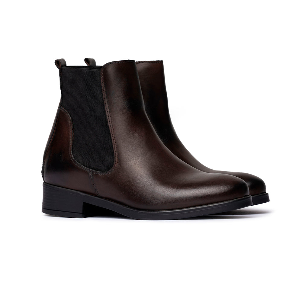 Stivaletto Chelsea in pelle marrone