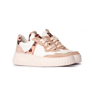 Sneaker platform animalier beige/marrone Donna