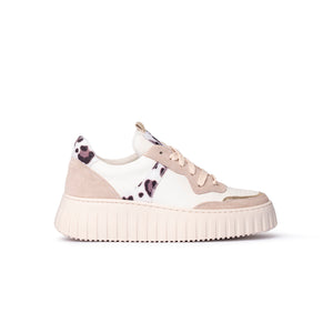 Sneaker platform animalier bianco/nero Donna