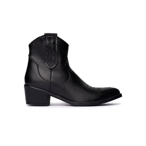 Stivaletto texano con ricami - Nero