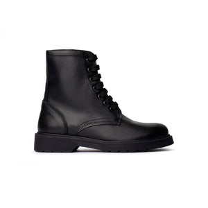 Stivaletto stringato con suola liscia - Nero
