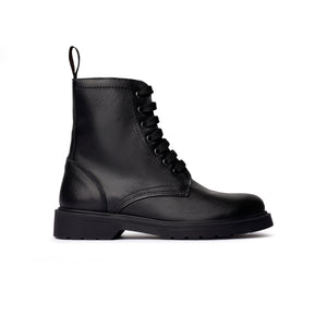 Stivaletto stringato con linguetta posteriore - Nero