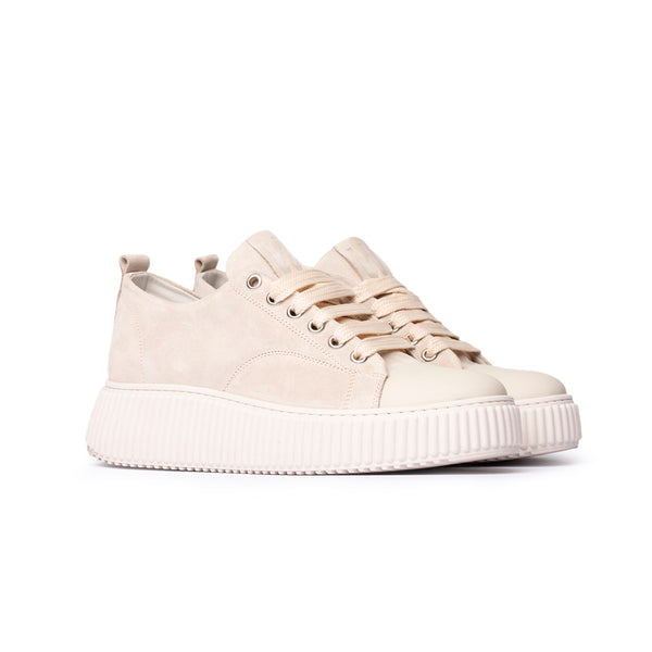 Sneakers platform con punta gommata - Beige