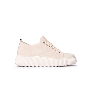 Sneakers platform con punta gommata - Beige