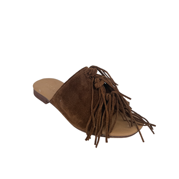 Ciabatta Donna in Camoscio con Frange – MARRONE ART 8