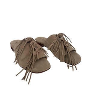 Ciabatta Donna in Camoscio con Frange – TORTORA ART 8