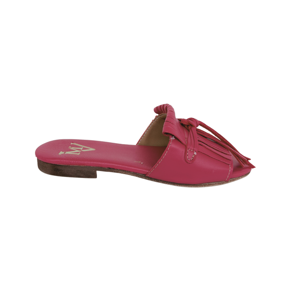 Ciabattina Elegance in Camoscio con Frange - fucsia ART 10