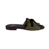 Ciabattina Elegance in Camoscio con Frange - Verde Nero ART 10