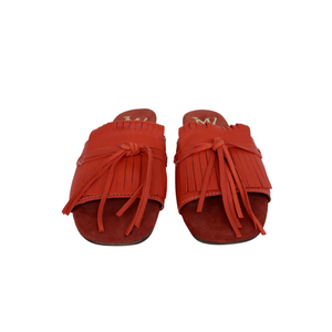 Ciabattina Elegance in Camoscio con Frange - Arancione ART 10