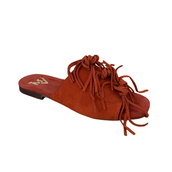 Ciabatta Donna in Camoscio con Frange – arancione ART 8