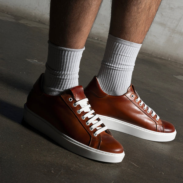Sneaker in pelle marrone Uomo