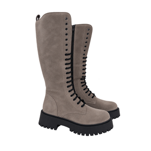 STIVALETTO ALTO STINGRATO IN CAMOSCIO - TORTORA ART 3032